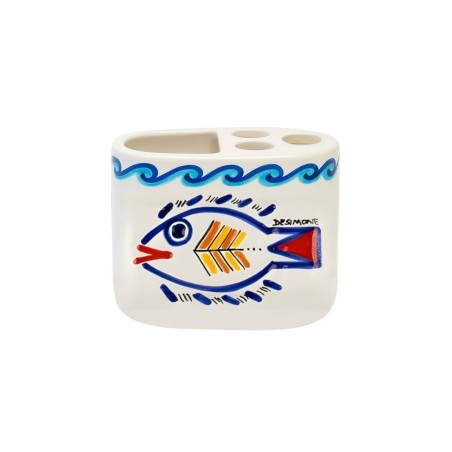 Handmade ceramic sicilian Toothbrush Holder de simone pottery Levante Handmade ceramic sicilian Toothbrush Holder de simone pottery Levante